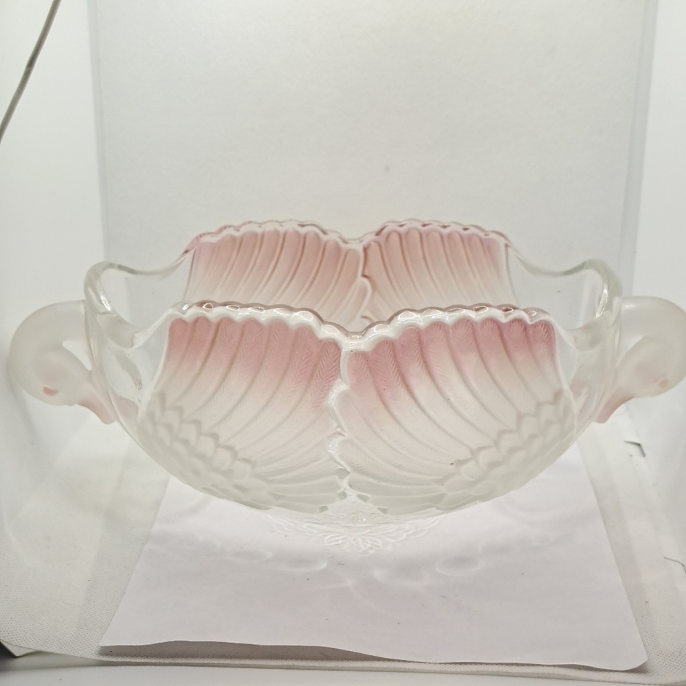 Vintage Mikasa Walther Crystal Bowl Swan Handle